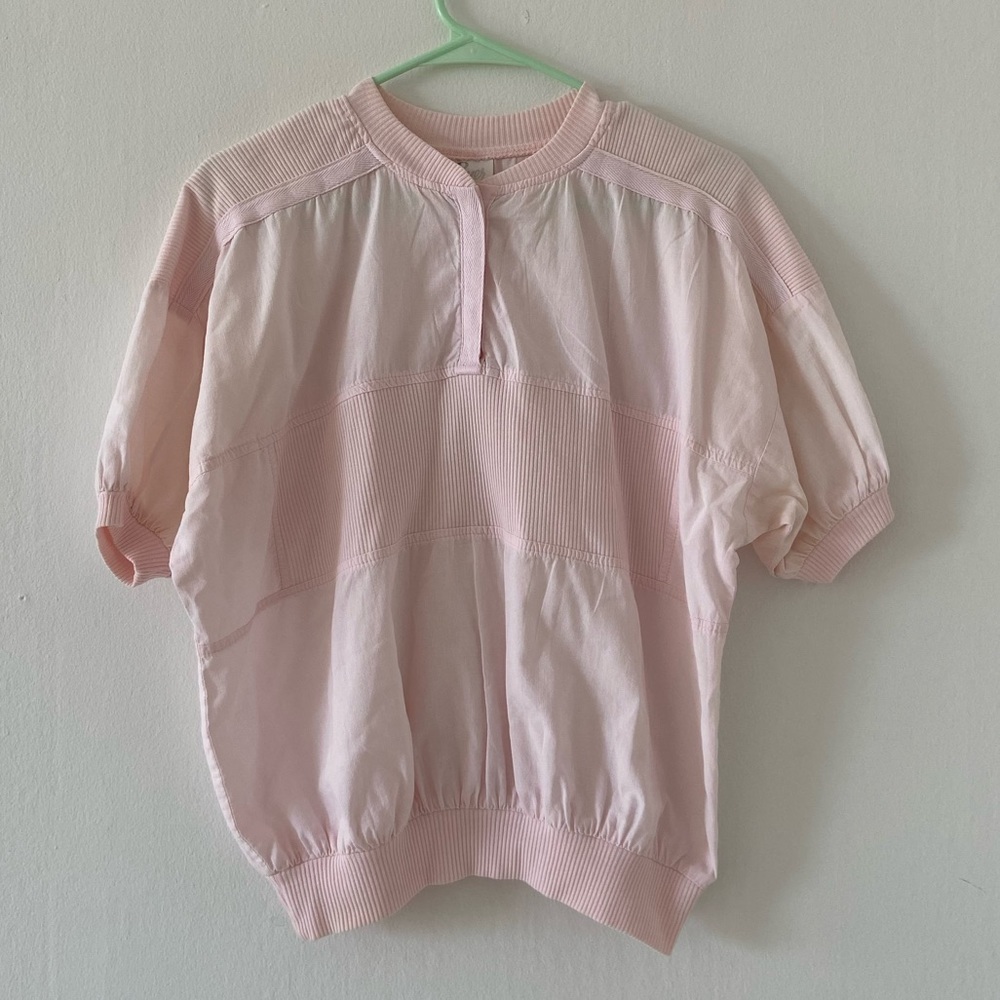 Vintage 90s pink ribbed blouse top